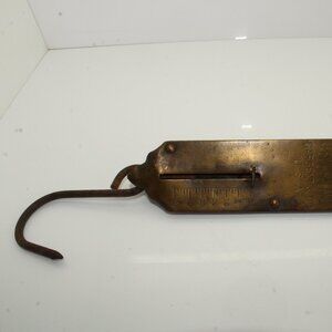 Vintage Excelsior Improved Spring Balance Brass Hanging Scale 50lb Sargent & Co.